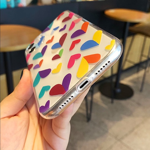 Heart Print Clear Phone Case
 iPhone 12, 13, 12 Pro Max, 13 Pro Max Case - Picture 2 of 4